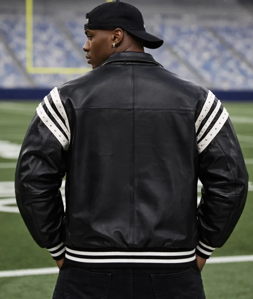 Pelle Pelle Encrusted Plush Black Varsity Jacket