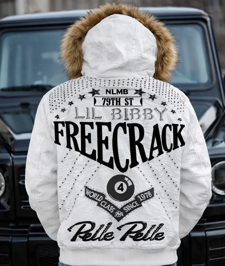 Pelle Pelle Freecrack White Fur Hood Jacket