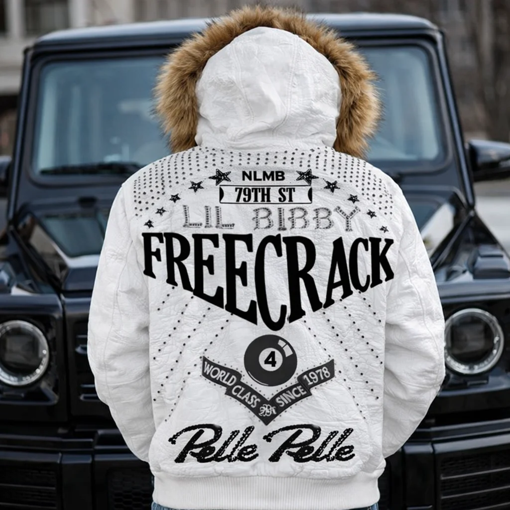 Pelle Pelle Freecrack White Fur Hood Jacket