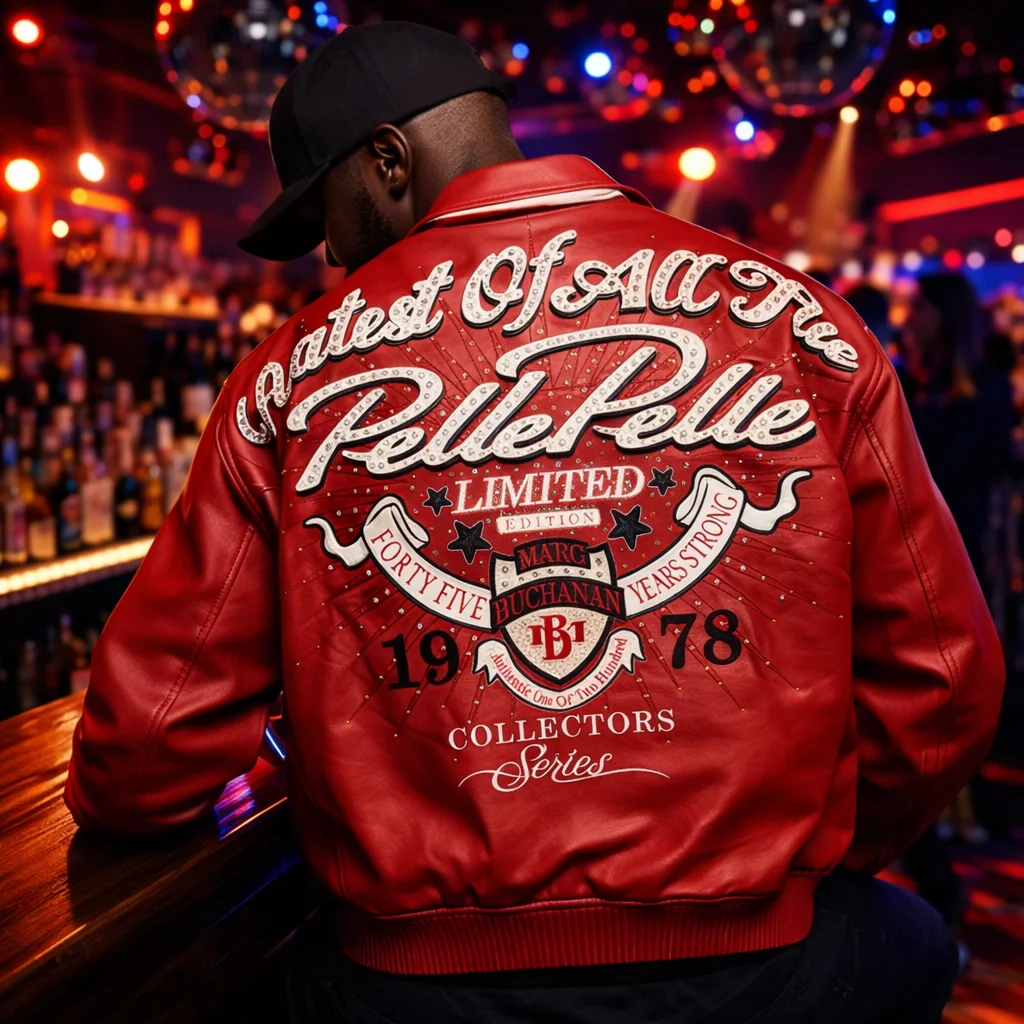 Pelle Pelle Greatest Of All Time Red Leather Jacket