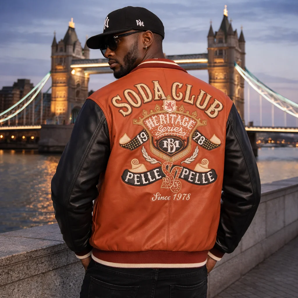 Pelle Pelle Heritage Soda Club Orange Leather Jacket