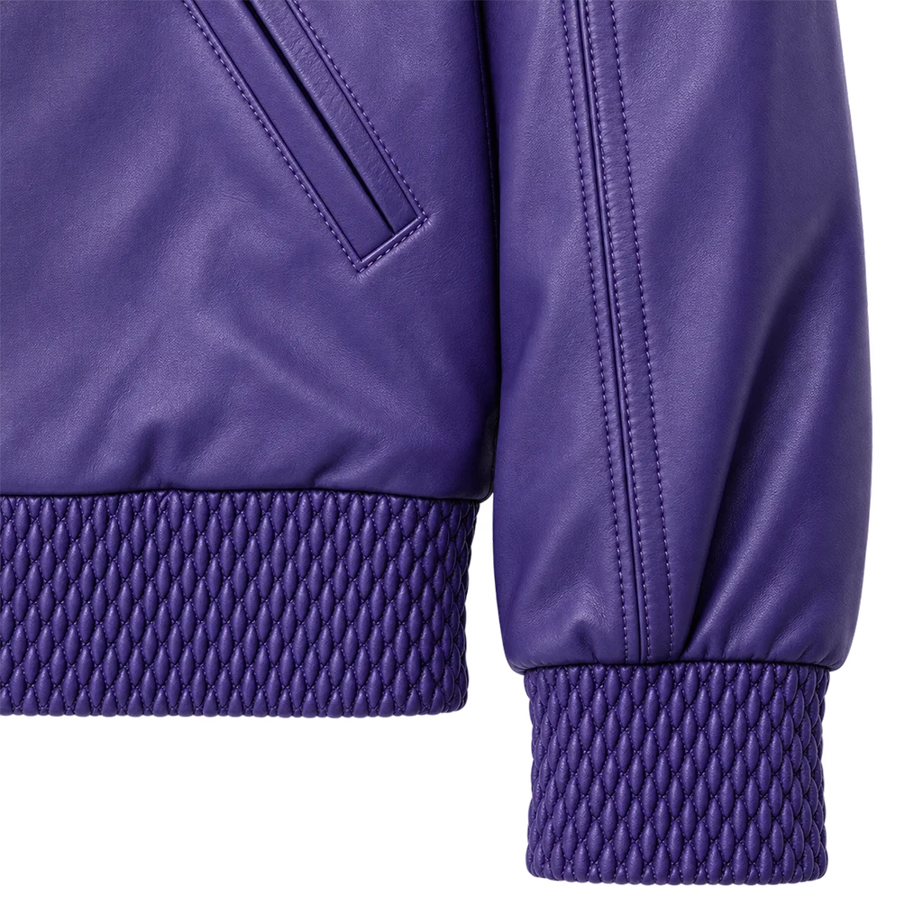 Pelle Pelle Basic Burnish Purple Leather Bomber Jacket