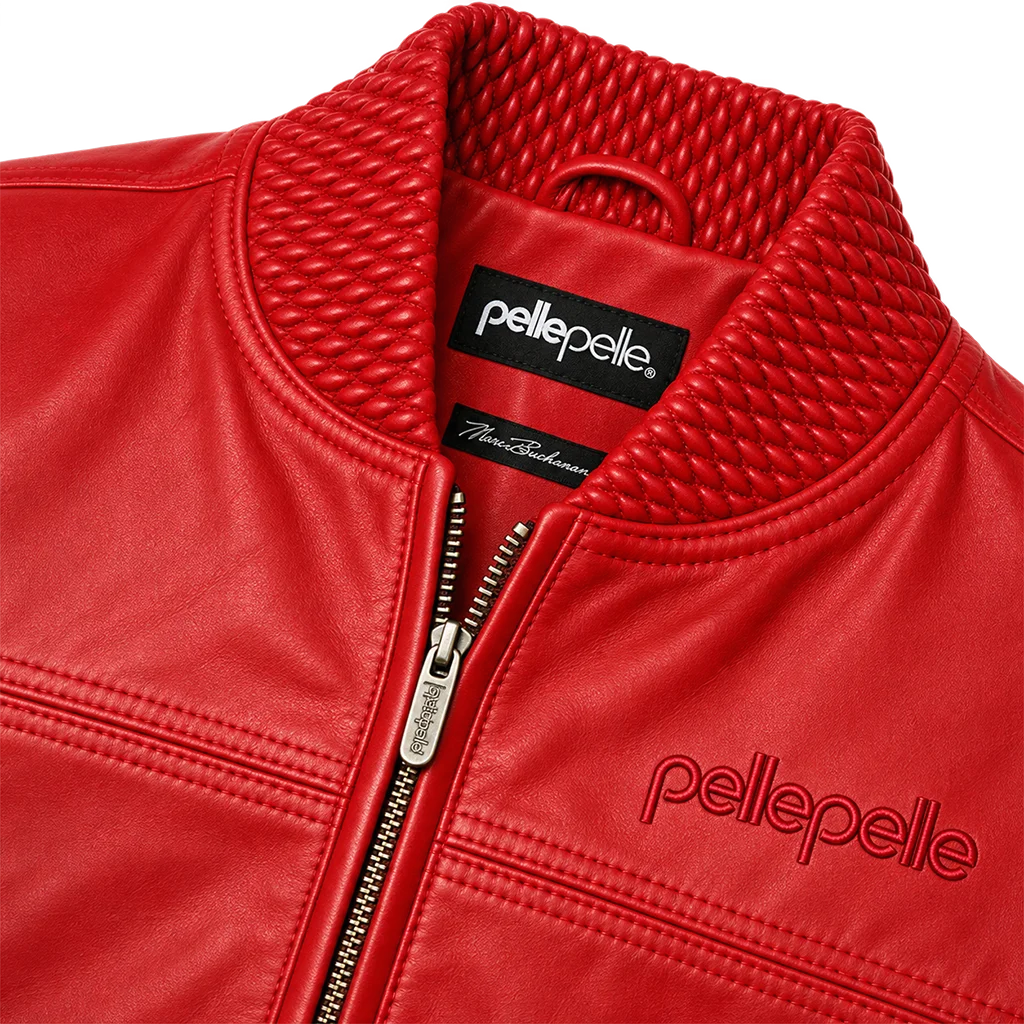 Pelle Pelle Basic Burnish Red Leather Bomber Jacket