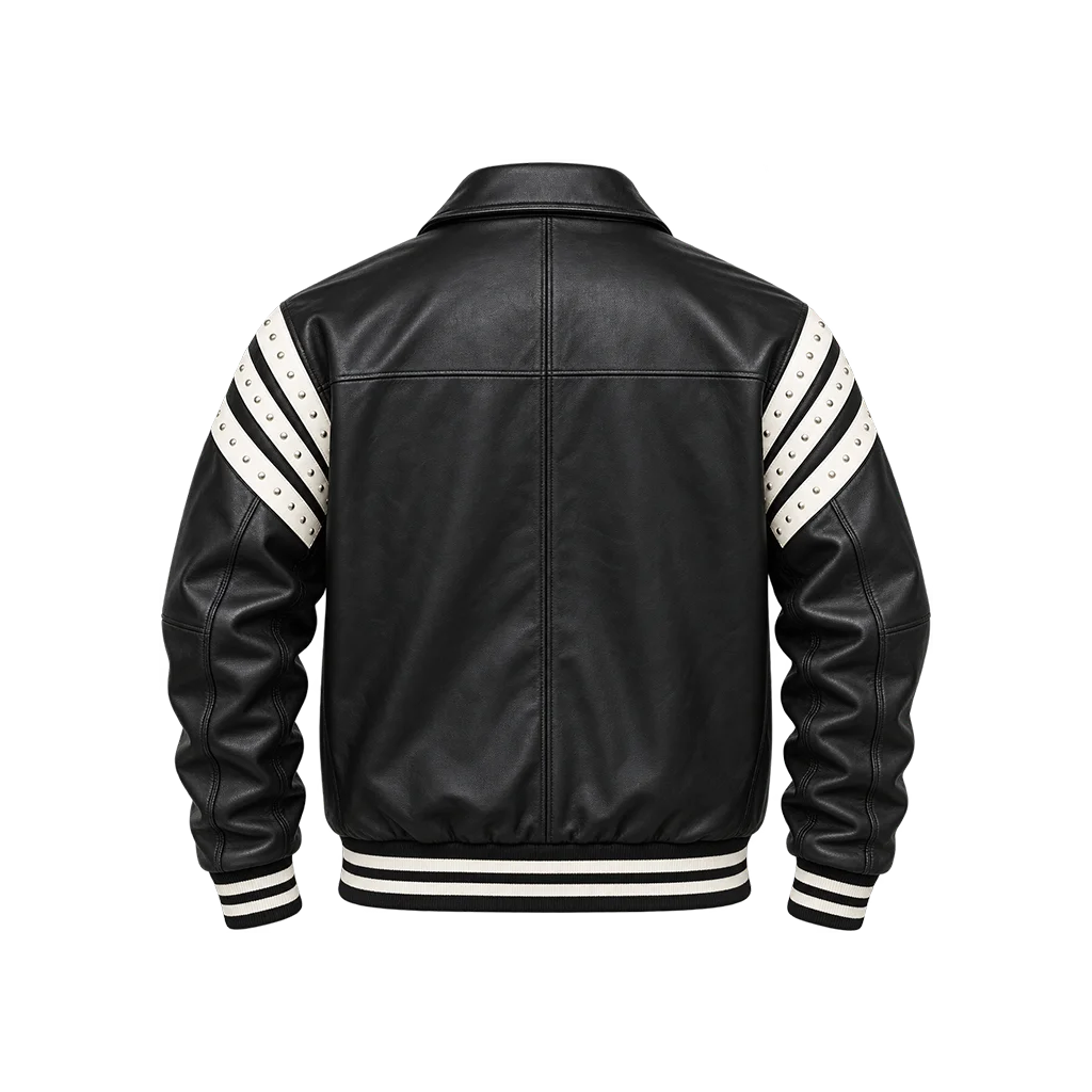 Pelle Pelle Encrusted Plush Black Varsity Jacket