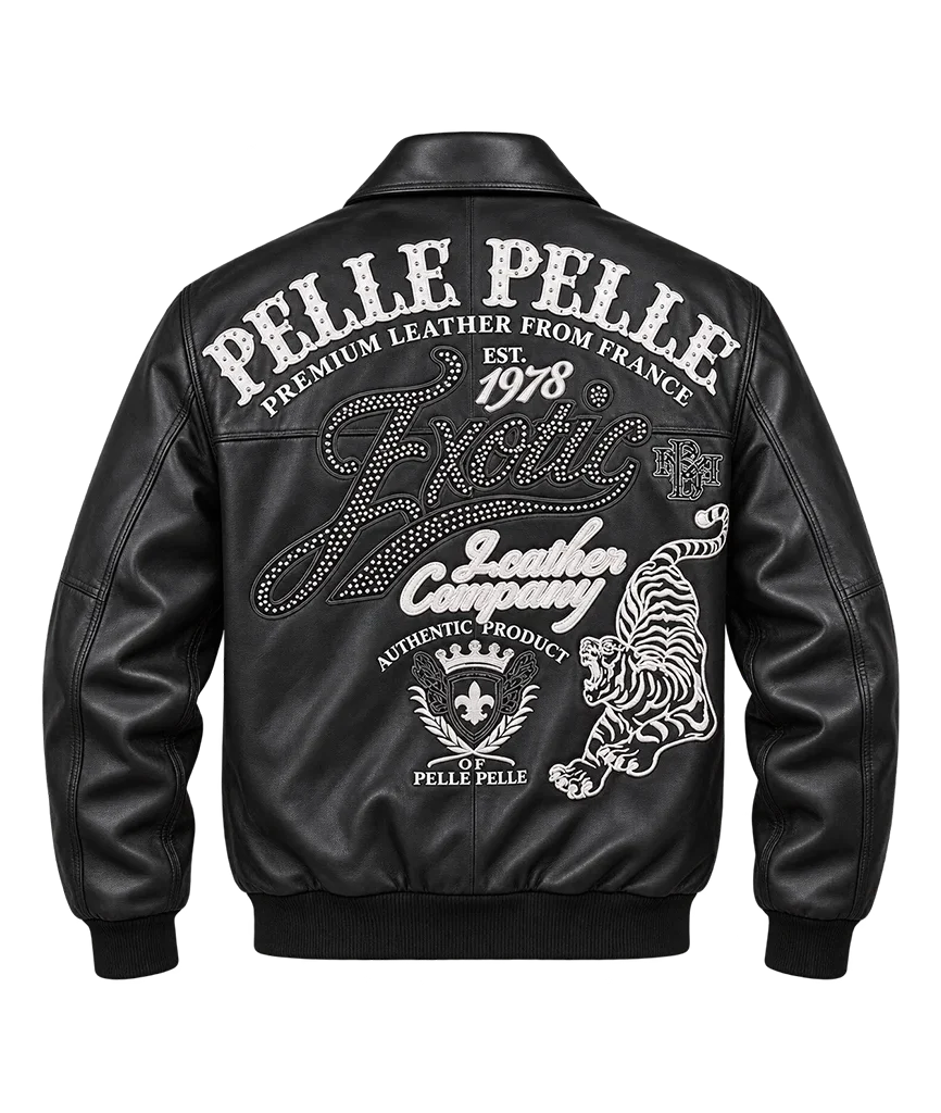 Pelle Pelle Exotic Black Leather Jacket
