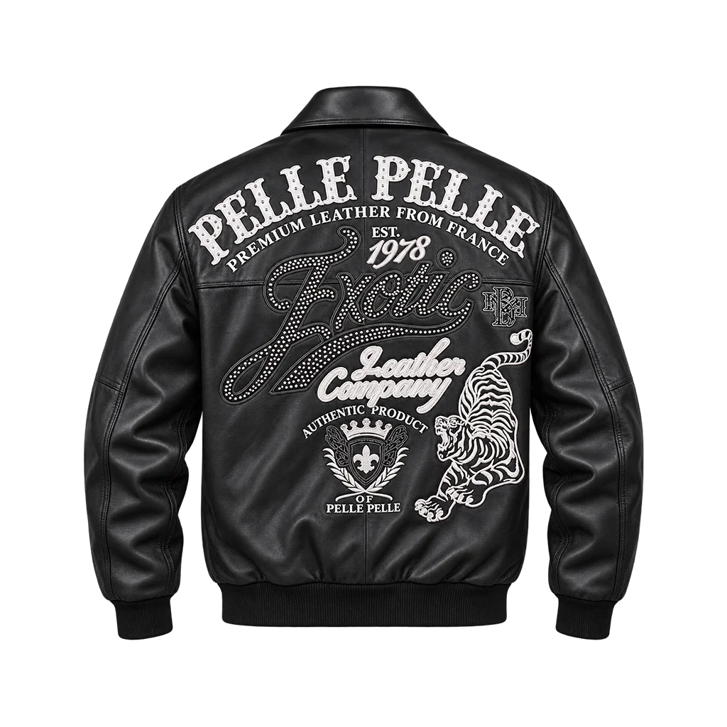 Pelle Pelle Exotic Black Leather Jacket