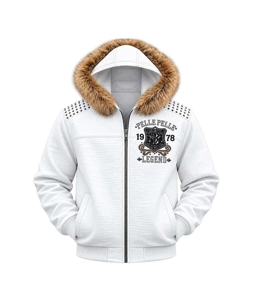 Pelle Pelle Freecrack White Fur Hood Jacket