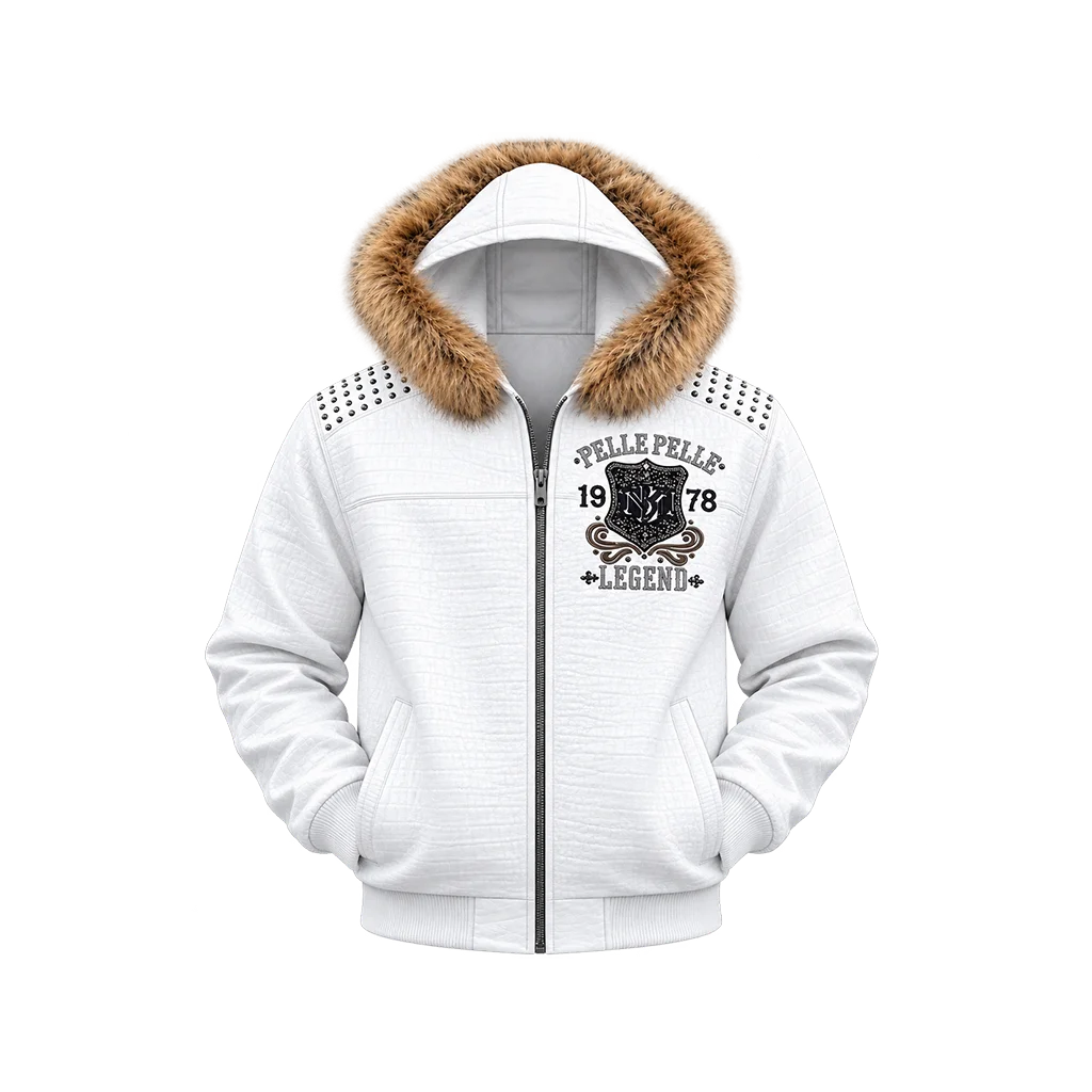Pelle Pelle Freecrack White Fur Hood Jacket
