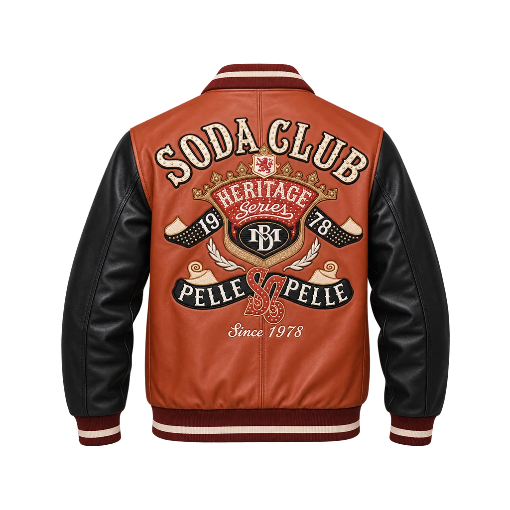 Pelle Pelle Heritage Soda Club Orange Leather Jacket