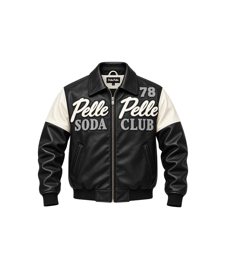 Pelle Pelle Soda Club Custom Made 1978 Black Leather Jacket