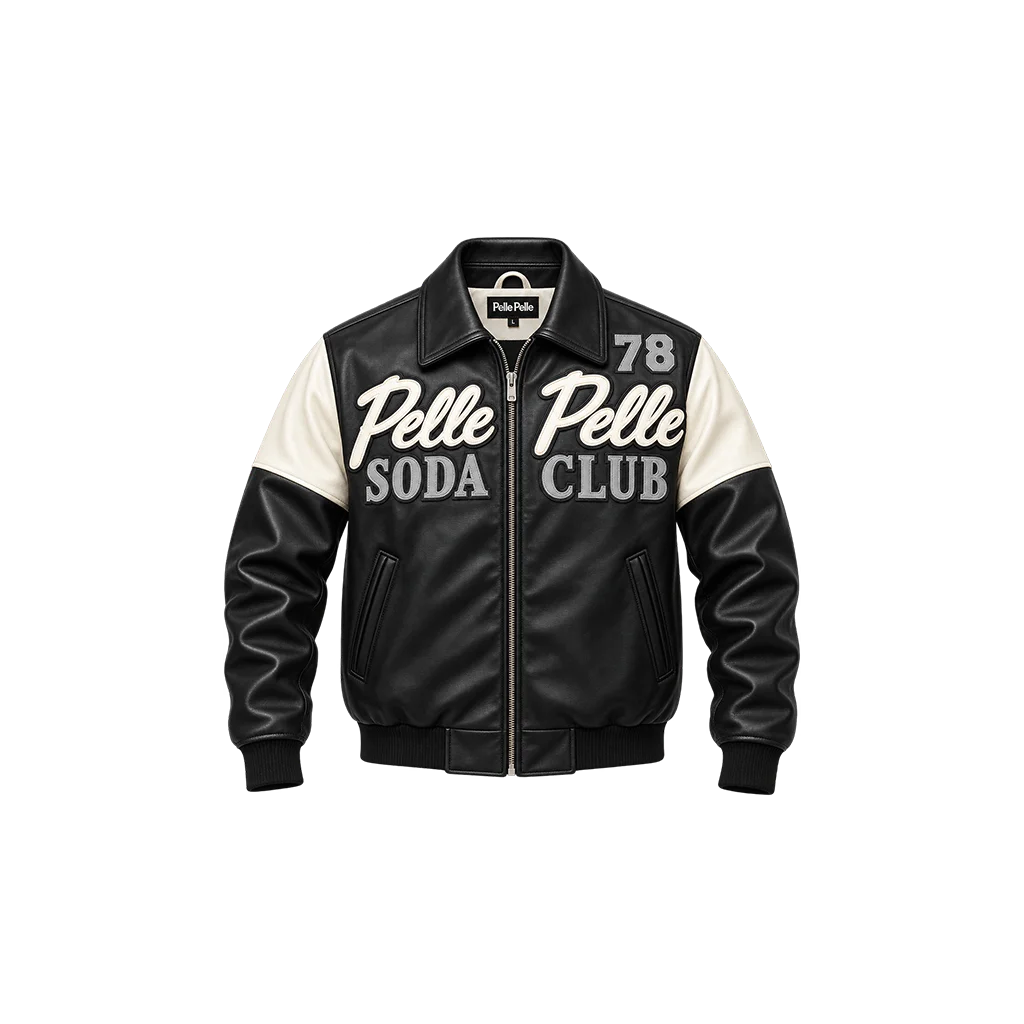 Pelle Pelle Soda Club Custom Made 1978 Black Leather Jacket