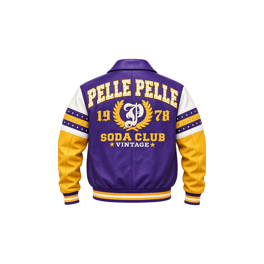 Pelle Pelle Soda Club Vintage Purple Leather Jacket