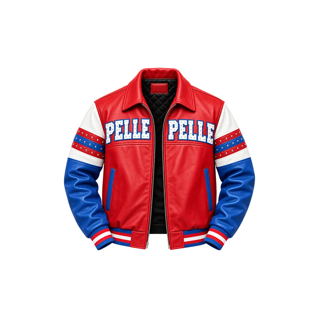 Pelle Pelle Soda Club Red & Blue Leather Jacket