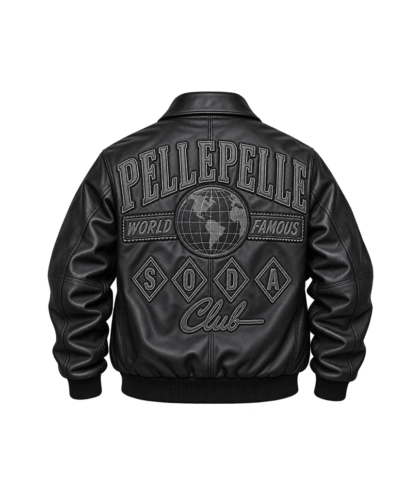 Pelle Pelle World Famous Soda Club All-Black Leather Jacket