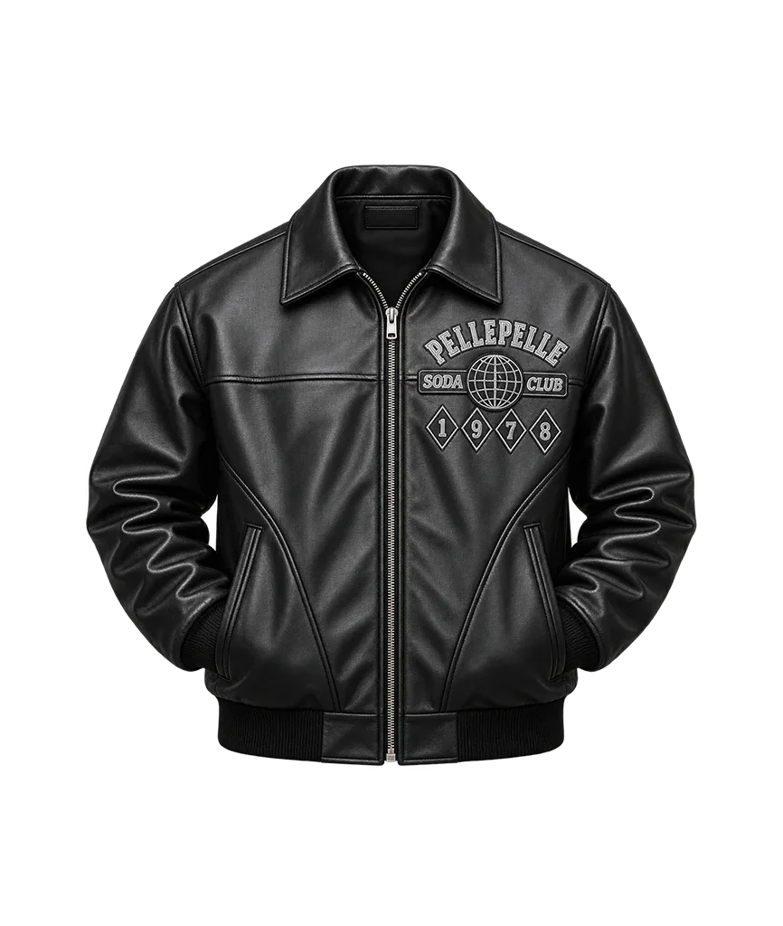 Pelle Pelle World Famous Soda Club All-Black Leather Jacket