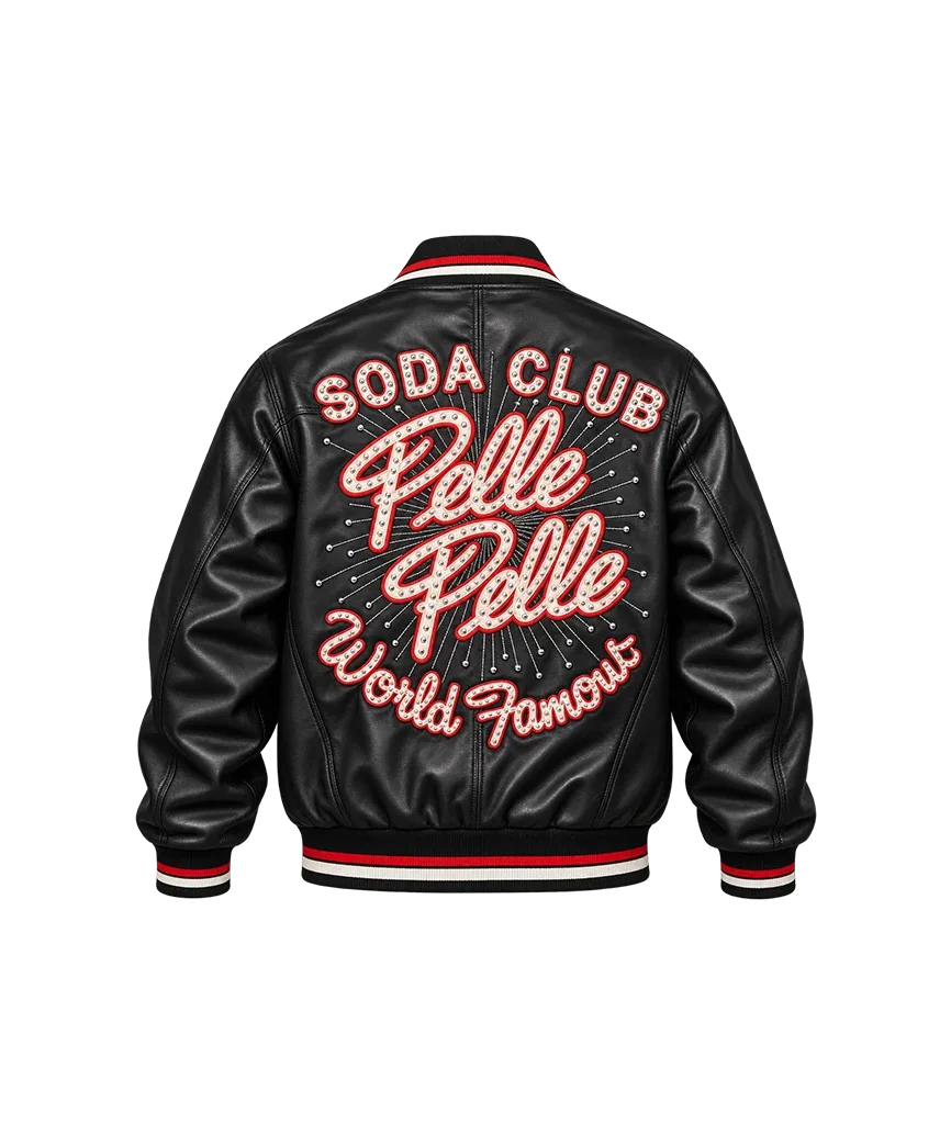 Pelle Pelle World Famous Soda Club Black Leather Jacket