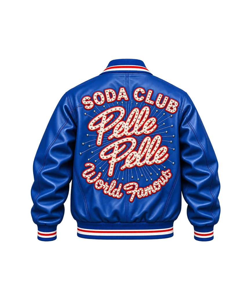 Pelle Pelle World Famous Soda Club Blue Leather Jacket