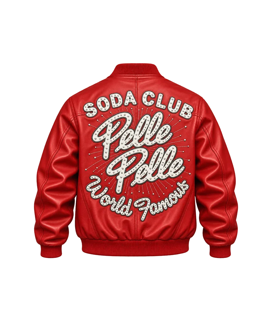 Pelle Pelle World Famous Soda Club Red Leather Jacket