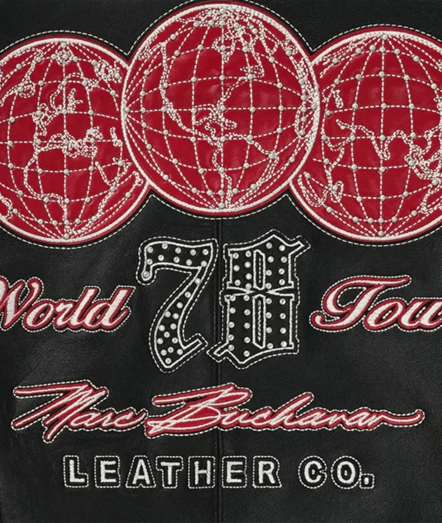 Pelle Pelle World Tour Plush Black & Red Leather Jacket