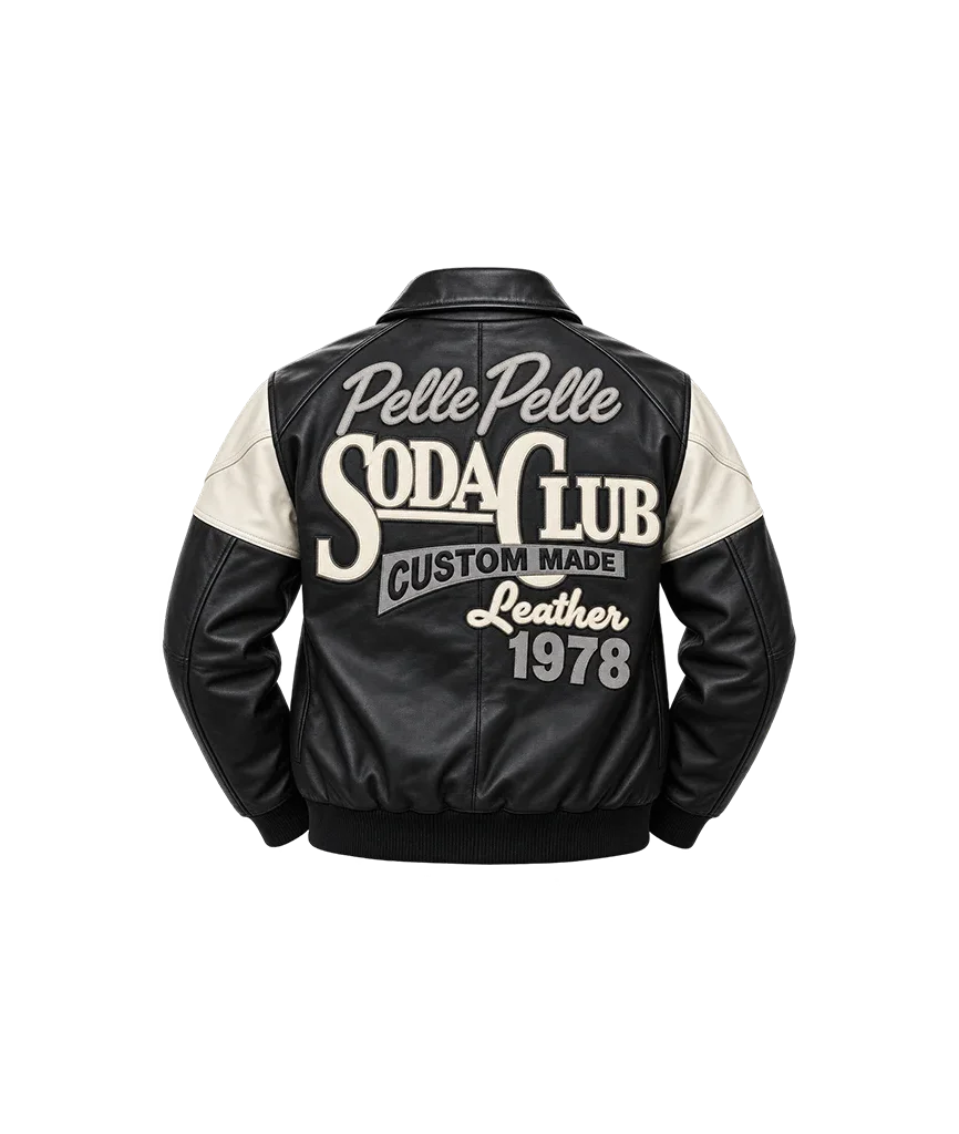 Pelle Pelle Soda Club Custom Made 1978 Black Leather Jacket