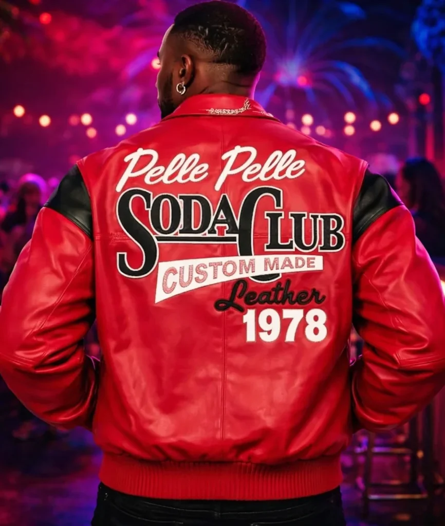 Pelle Pelle Soda Club Custom Made 1978 Red Leather Jacket