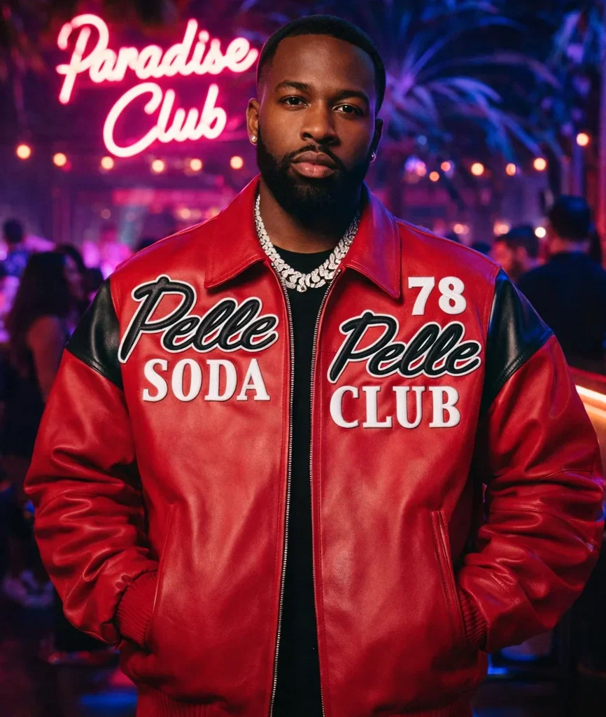 Pelle Pelle Soda Club Custom Made 1978 Red Leather Jacket