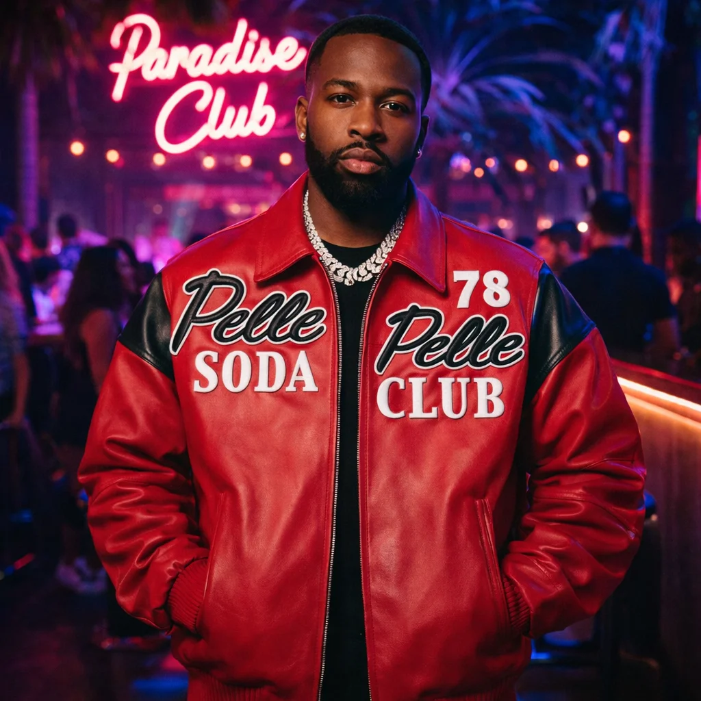 Pelle Pelle Soda Club Custom Made 1978 Red Leather Jacket