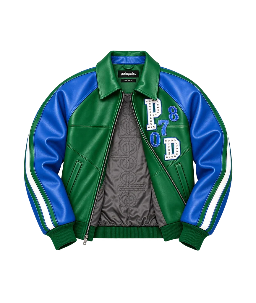 Pelle Pelle Soda Club Authentic Tiger Green Leather Jacket