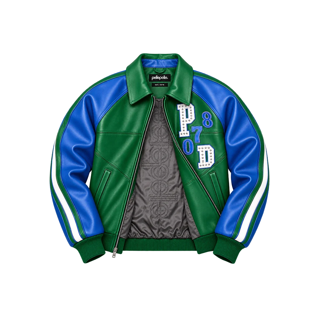 Pelle Pelle Soda Club Authentic Tiger Green Leather Jacket