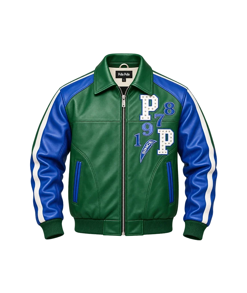Pelle Pelle Soda Club Authentic Tiger Green Leather Jacket