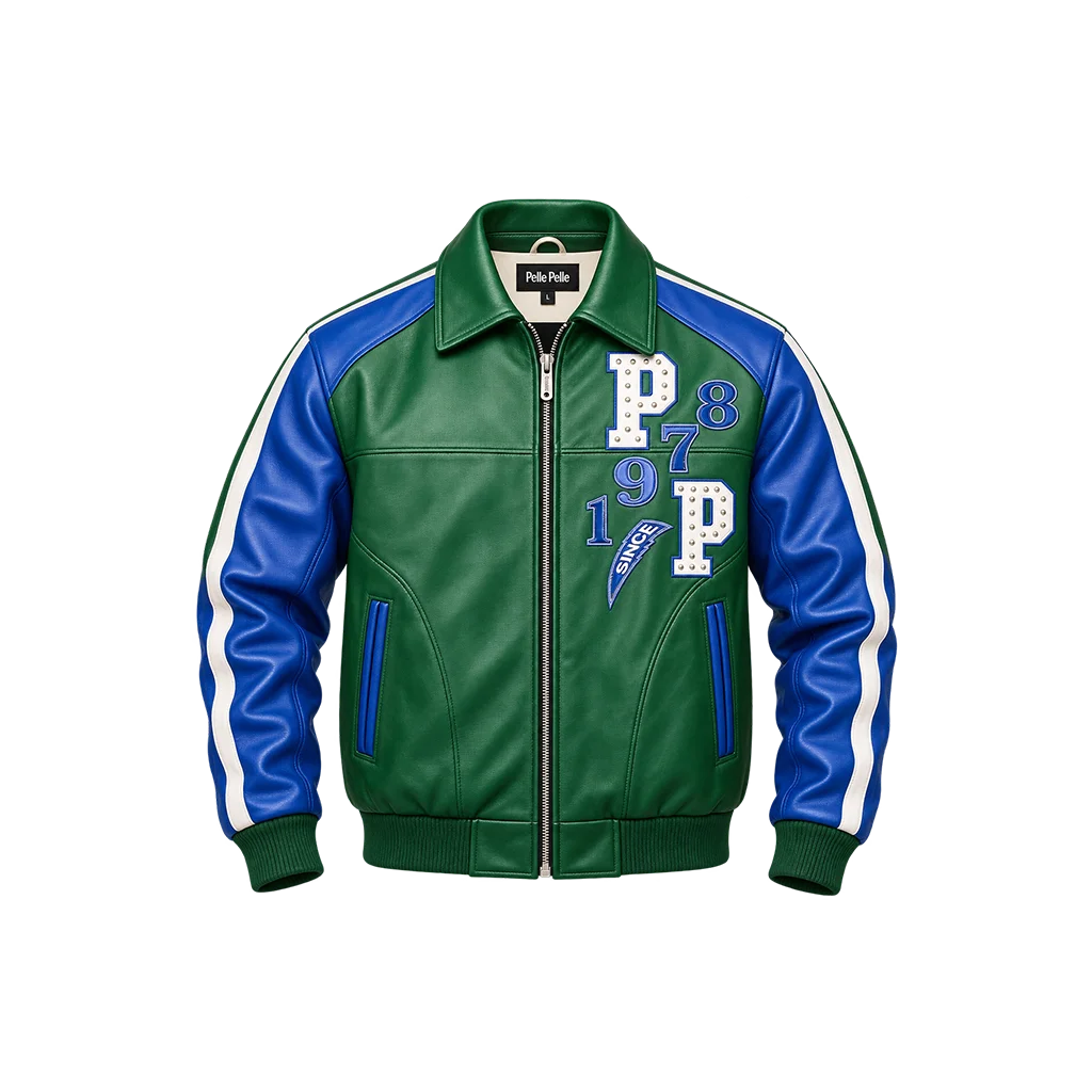 Pelle Pelle Soda Club Authentic Tiger Green Leather Jacket