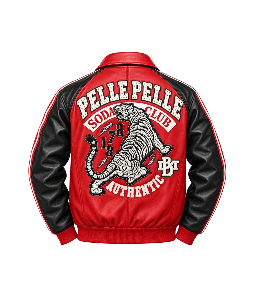 Pelle Pelle Soda Club Authentic Tiger Red Leather Jacket
