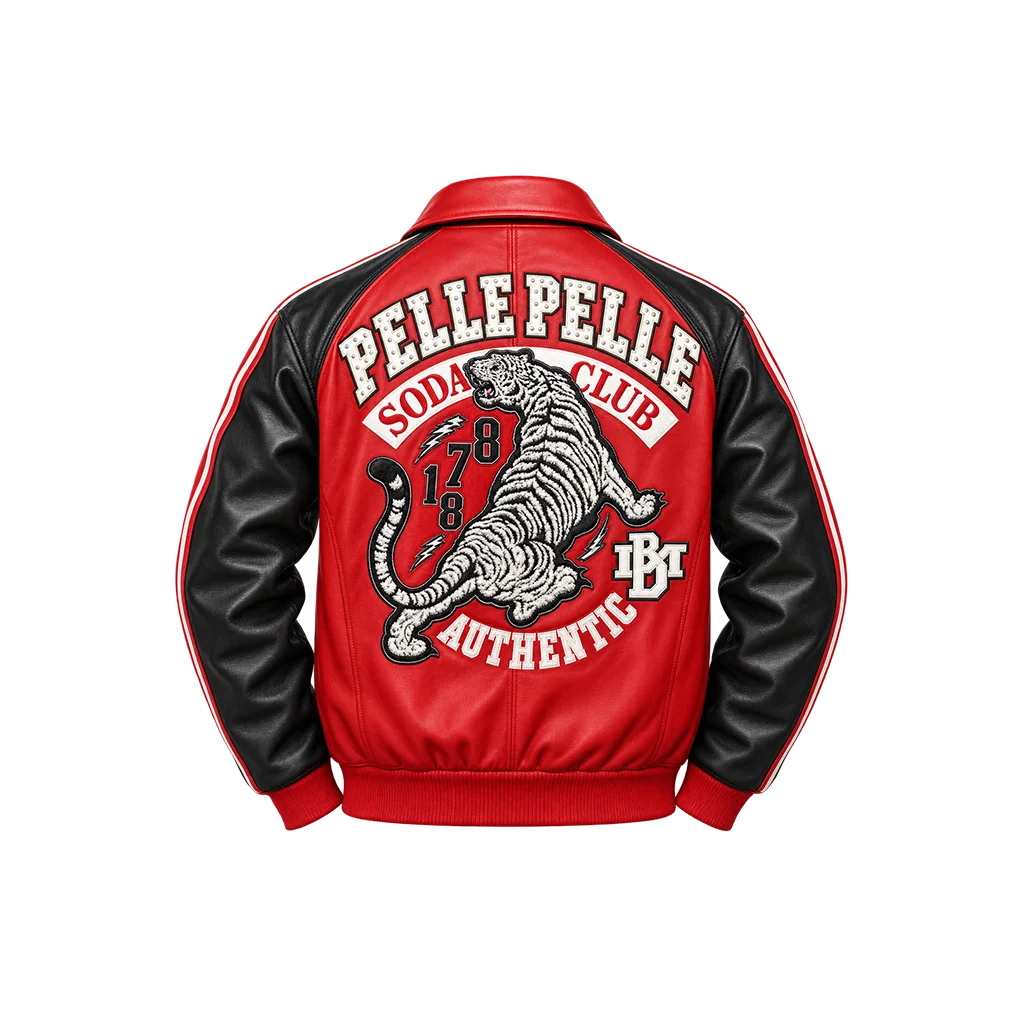 Pelle Pelle Soda Club Authentic Tiger Red Leather Jacket