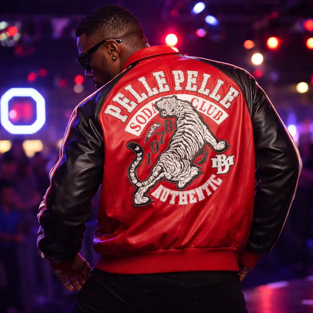 Pelle Pelle Soda Club Authentic Tiger Red Leather Jacket