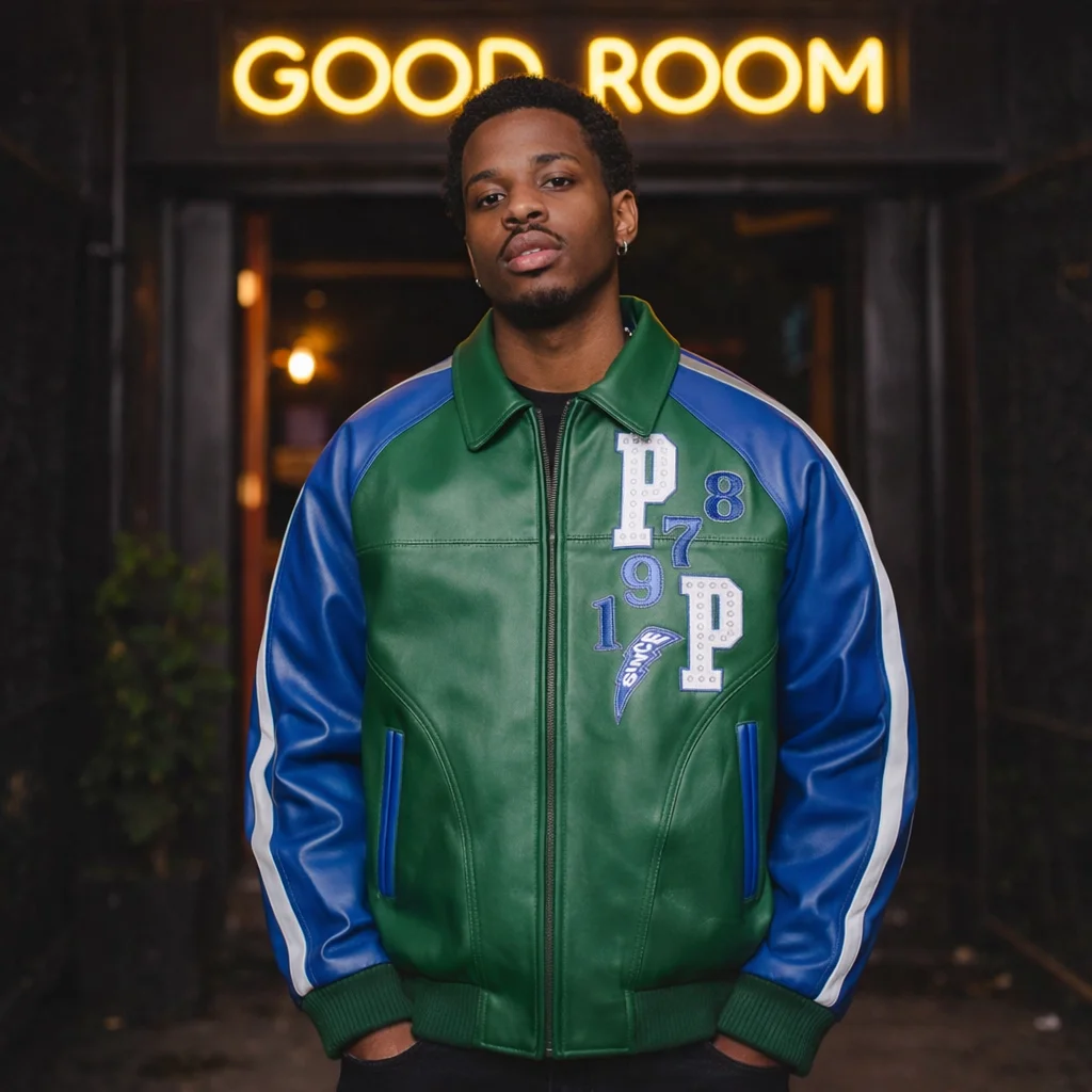 Pelle Pelle Soda Club Authentic Tiger Green Leather Jacket