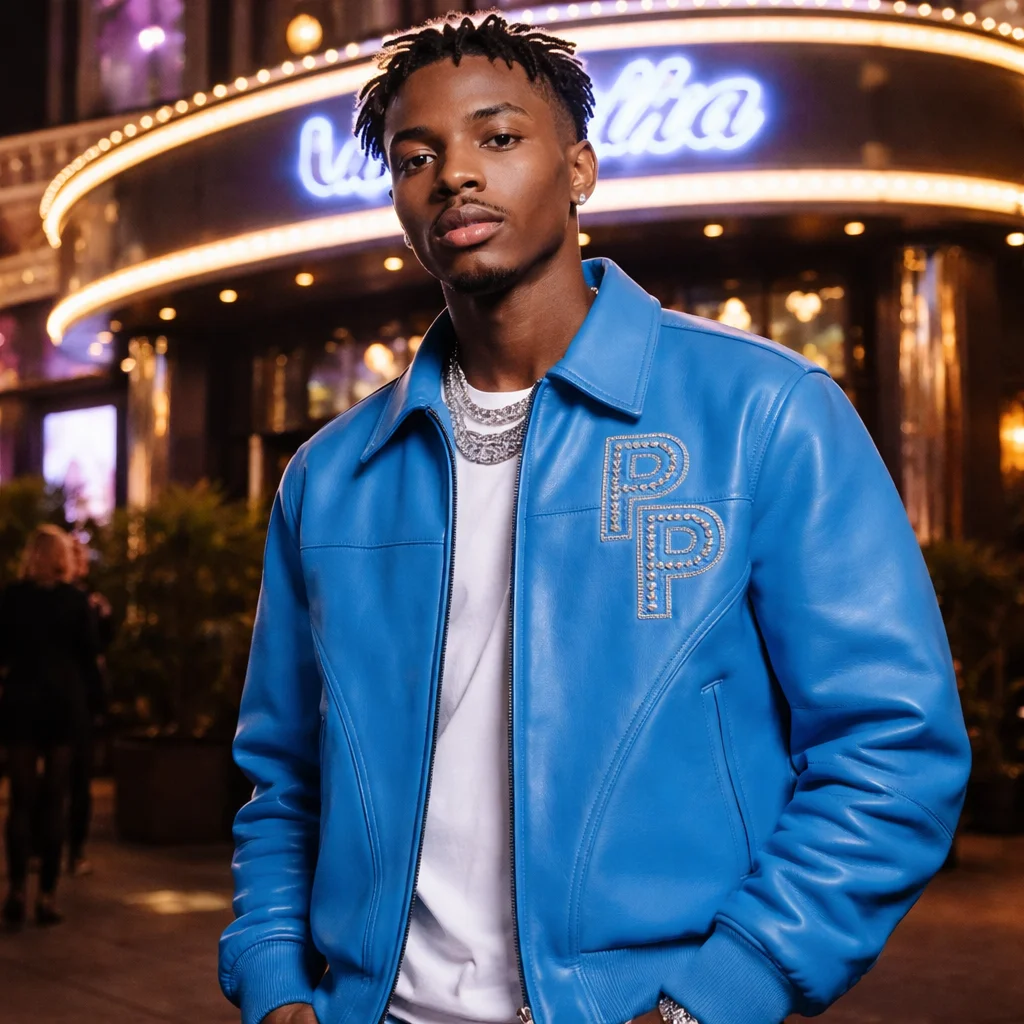Pelle Pelle Stones Blue Leather Jacket