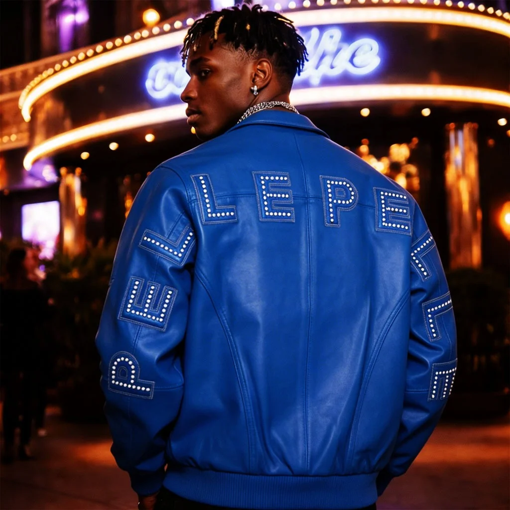 Pelle Pelle Stones Blue Leather Jacket