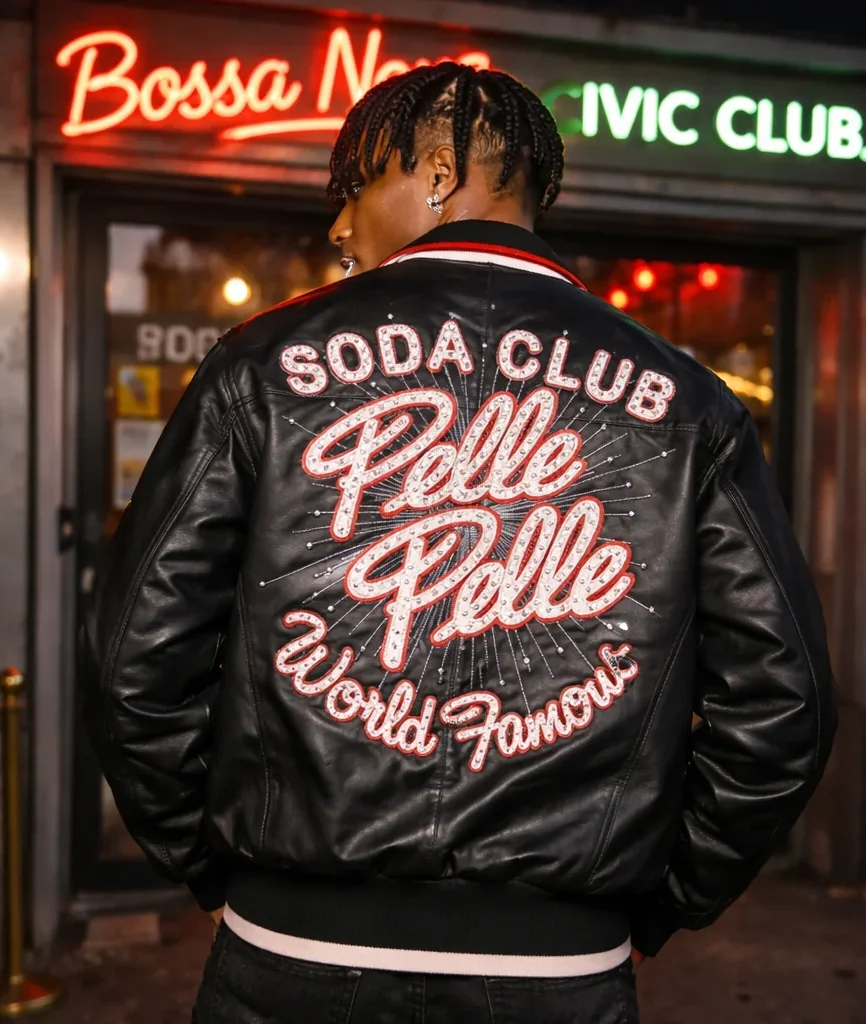 Pelle Pelle World Famous Soda Club Black Leather Jacket