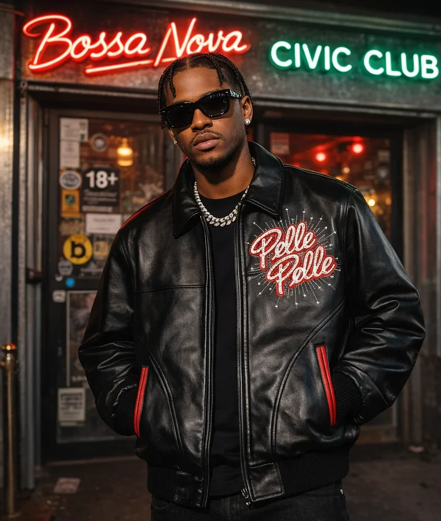 Pelle Pelle World Famous Soda Club Black Leather Jacket