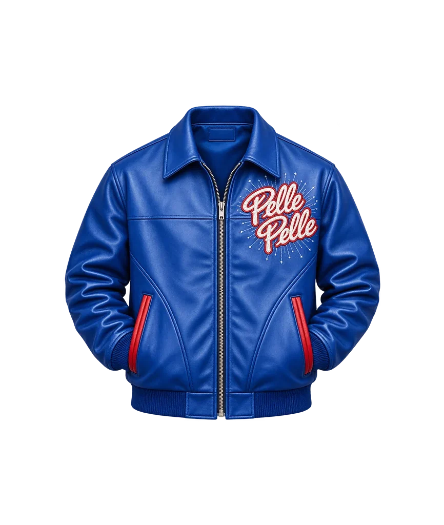 Pelle Pelle World Famous Soda Club Blue Leather Jacket