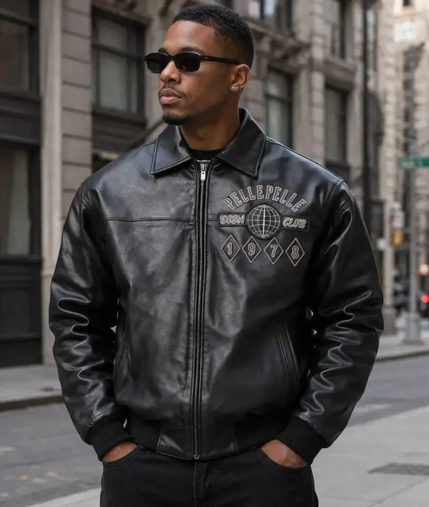 Pelle Pelle World Famous Soda Club All-Black Leather Jacket