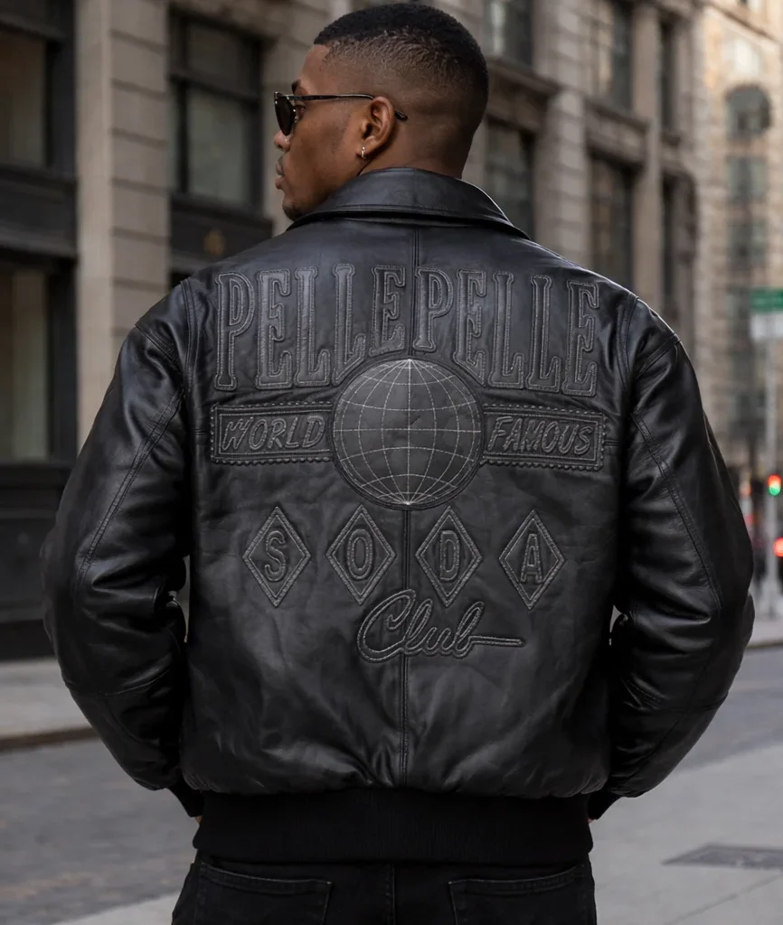 Pelle Pelle World Famous Soda Club All-Black Leather Jacket