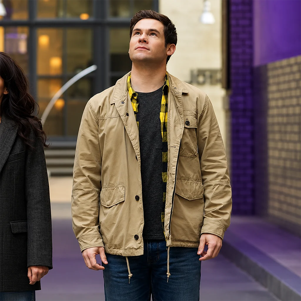 Pitch Perfect Bumper in Berlin Adam DeVine Khaki Cotton Jacket