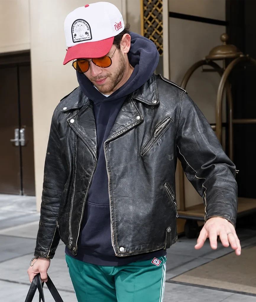Danny Wilson Power Ballad Nick Jonas Black Biker Leather Jacket