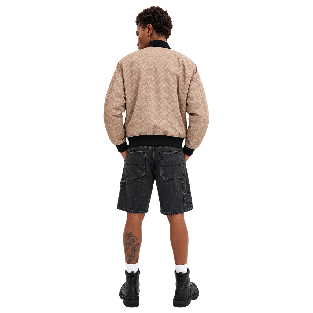 Men’s Reversible Signature Monogram Polyester Bomber Jacket