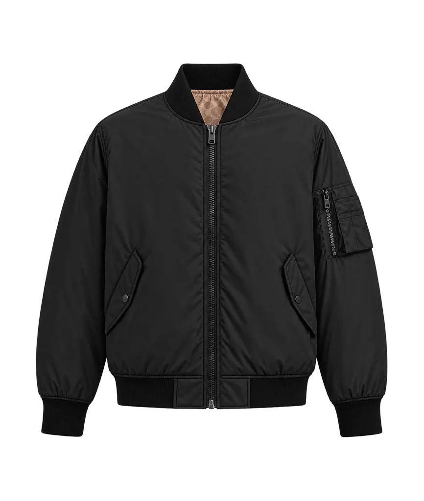 Men’s Reversible Signature Monogram Polyester Bomber Jacket