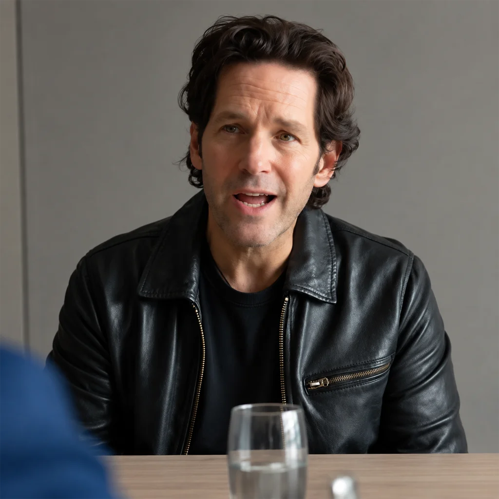 Rick Power Ballad Paul Rudd Black Leather Jacket