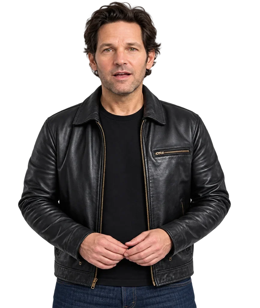 Rick Power Ballad Paul Rudd Black Leather Jacket