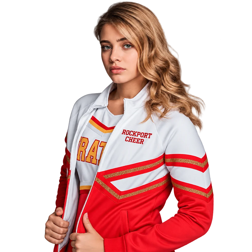Josephine Langford 2019 Movie After Tessa Young Rockport Pirates Cheerleader Red White Jacket