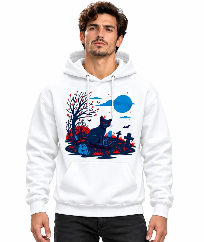 Sailor Moon Black Cat Graveyard White Hoodie